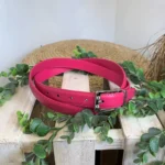 Ceinture femme sécable en croûte de cuir 2,2 cm - fuchsia - taille-unique