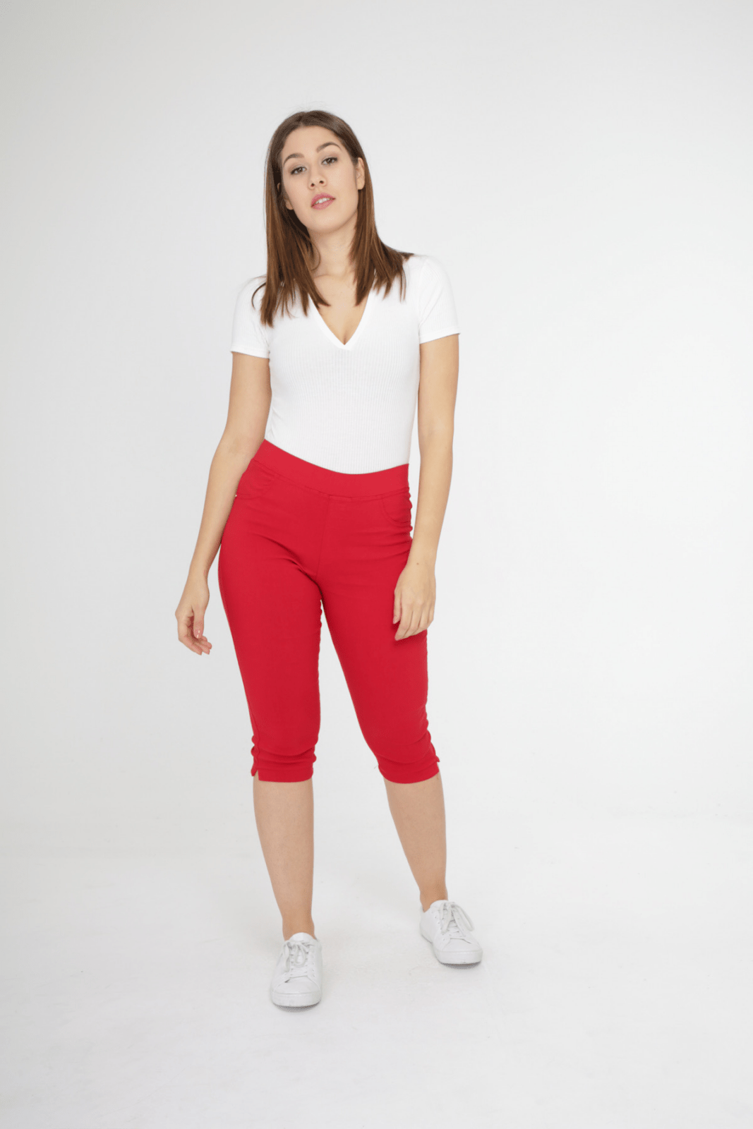 T618- Tregging Court taille haute (T1-T6) - rouge - 52