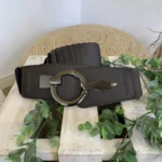 V195- Ceinture élastiquée (Tu) - marron - taille-unique