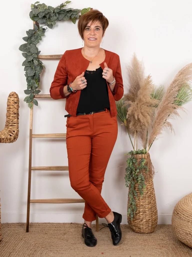 Q995- Pantalon Chino (T36-T44) - rouille - 44