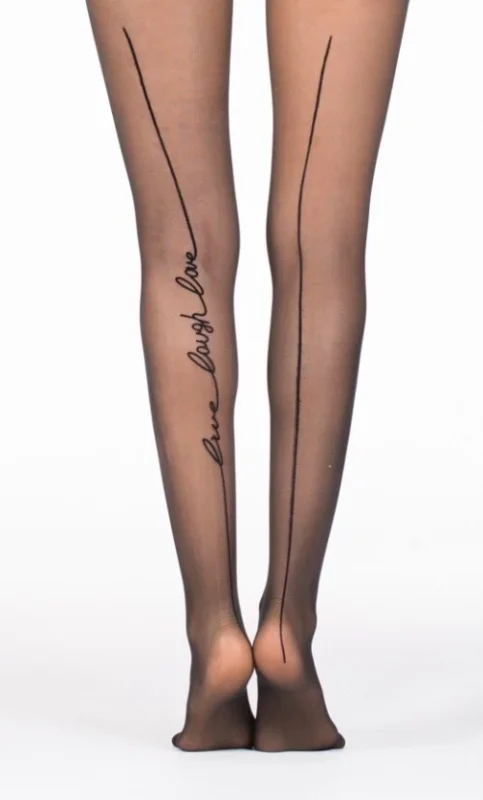 V357- Collant écritures H-N - noir - taille-unique
