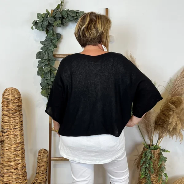 Z144- Pull Crop Top Emporium (GT) - noir - taille-unique-grande-taille