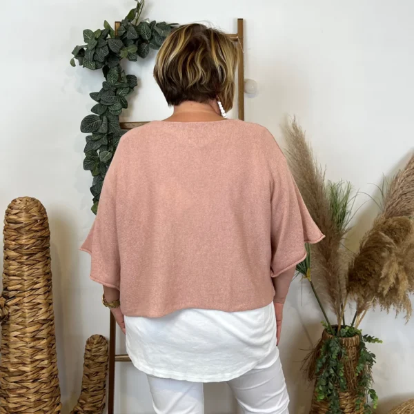 Z144- Pull Crop Top Emporium (GT) - rose-poudre - taille-unique-grande-taille
