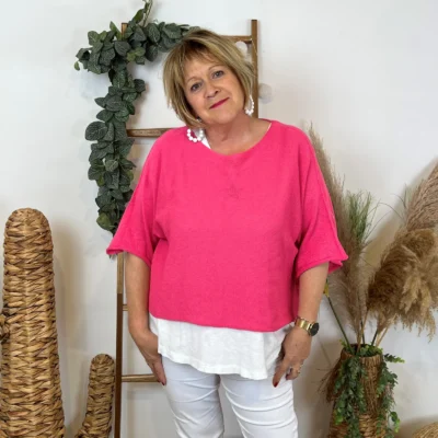 Z144- Pull Crop Top Emporium (GT) - fuchsia - taille-unique-grande-taille