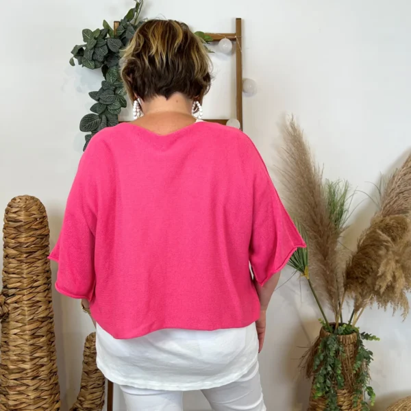Z144- Pull Crop Top Emporium (GT) - fuchsia - taille-unique-grande-taille