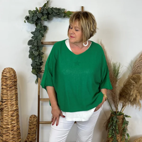 Z144- Pull Crop Top Emporium (GT) - vert-bresil - taille-unique-grande-taille