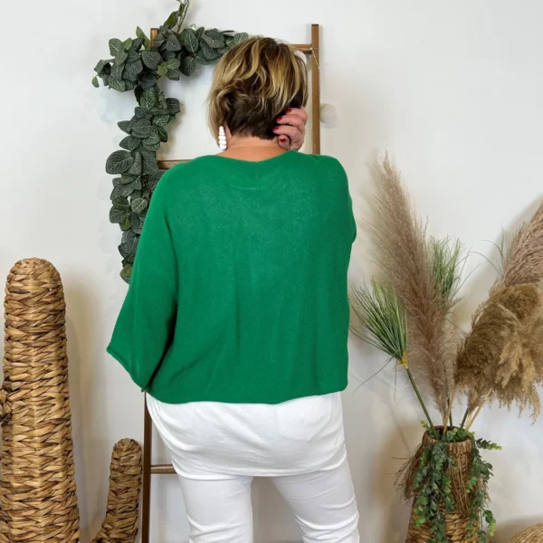 Z144- Pull Crop Top Emporium (GT) - vert-bresil - taille-unique-grande-taille