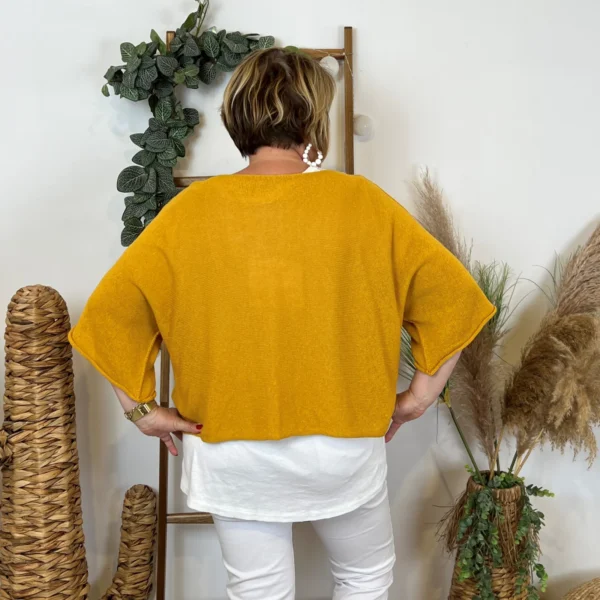 Z144- Pull Crop Top Emporium (GT) - moutarde - taille-unique-grande-taille