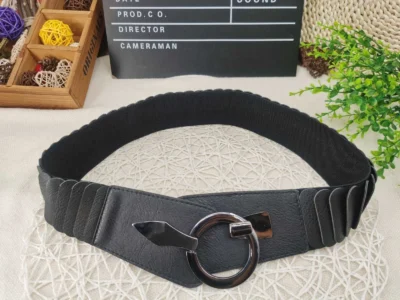 V195- Ceinture élastiquée (Tu) - noir - taille-unique