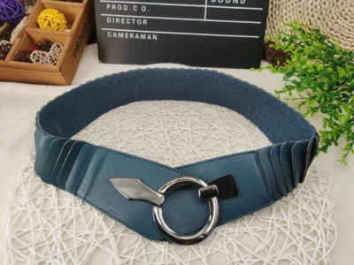 V195- Ceinture élastiquée (Tu) - bleu-canard - sans-taille