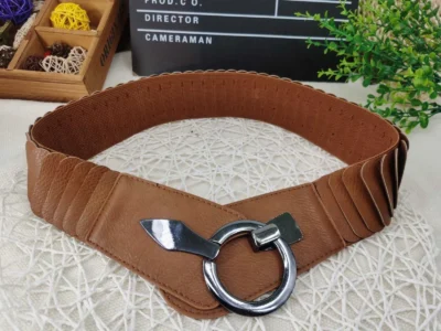 V195- Ceinture élastiquée (Tu) - camel - taille-unique