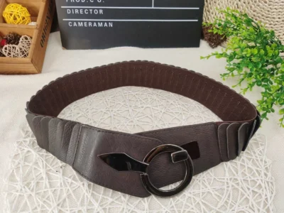 V195- Ceinture élastiquée (Tu) - marron - taille-unique