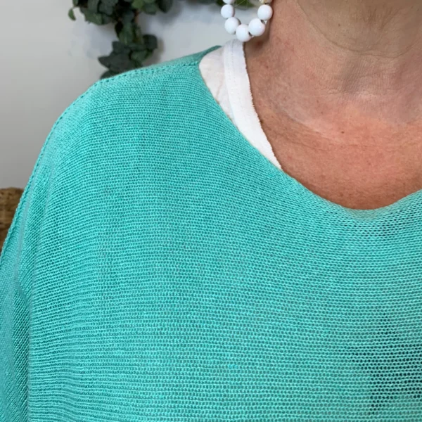 Z144- Pull Crop Top Emporium (GT) - vert-deau - taille-unique-grande-taille