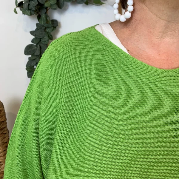 Z144- Pull Crop Top Emporium (GT) - vert-anis - taille-unique-grande-taille