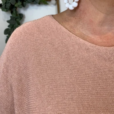 Z144- Pull Crop Top Emporium (GT) - rose-poudre - taille-unique-grande-taille