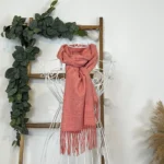 Écharpe étroite mixte laine et cachemire - vieux-rose - sans-taille