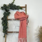 Écharpe étroite mixte laine et cachemire - vieux-rose - sans-taille