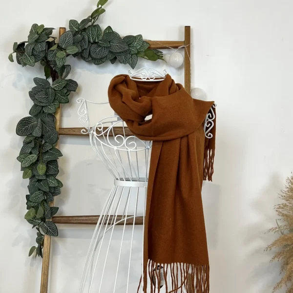 Y539- Echarpe Mixte Laine Cachemire - marron - sans-taille