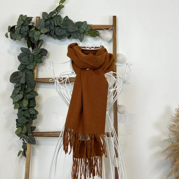 Y539- Echarpe Mixte Laine Cachemire - marron - sans-taille