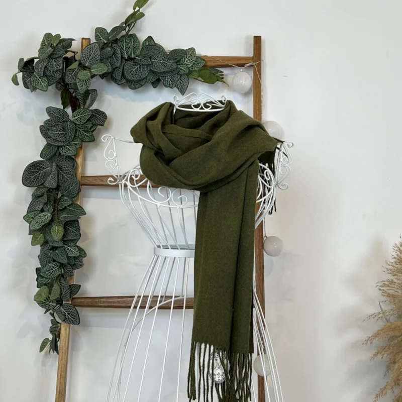 Echarpe Laine Cachemire - kaki - sans-taille