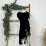 Écharpe étroite mixte laine et cachemire - noir - sans-taille