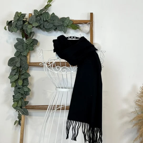 Y539- Echarpe Mixte Laine Cachemire - noir - sans-taille