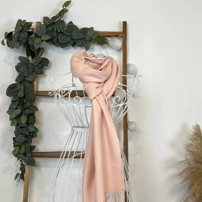 Y539- Echarpe Mixte Laine Cachemire - rose-nude - sans-taille
