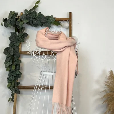 Y539- Echarpe Mixte Laine Cachemire - rose-nude - sans-taille