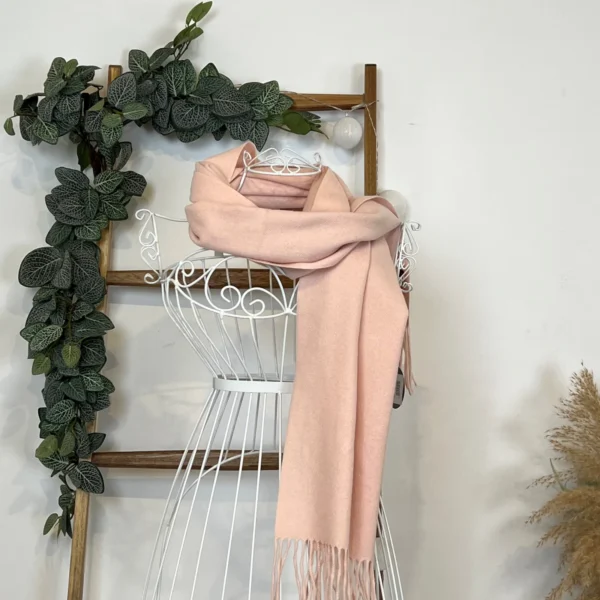 Y539- Echarpe Mixte Laine Cachemire - rose-nude - sans-taille