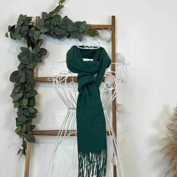 Y539- Echarpe Mixte Laine Cachemire - vert-bouteille - sans-taille