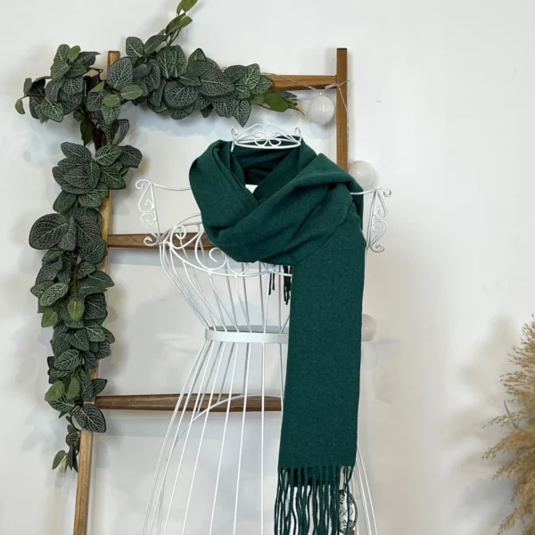 Y539- Echarpe Mixte Laine Cachemire - vert-bouteille - sans-taille
