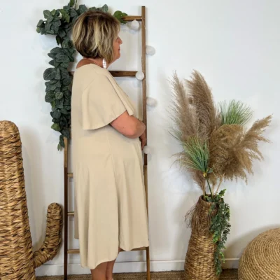 N353- Robe fluide à petit prix (GT) - beige - taille-unique