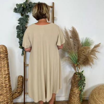 N353- Robe fluide à petit prix (GT) - beige - taille-unique