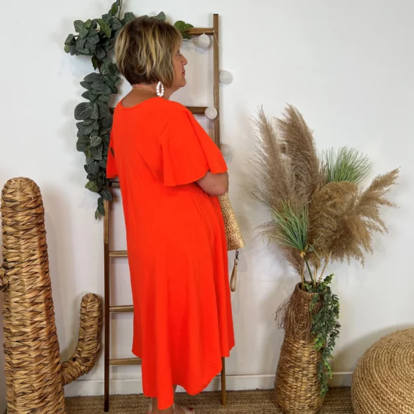 N353- Robe fluide à petit prix (GT) - orange - taille-unique