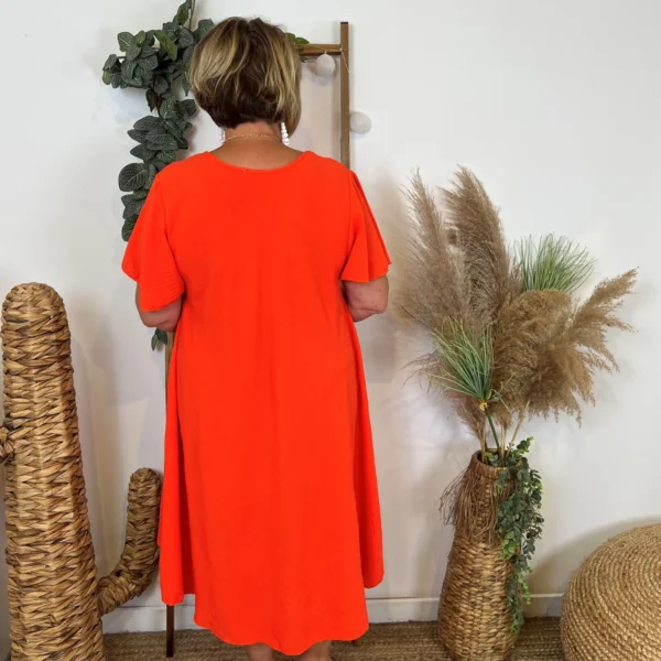 N353- Robe fluide à petit prix (GT) - orange - taille-unique