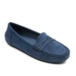Mocassins femme effet suédine MOOW T36-T41 - bleu-jeans - 41