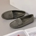 Mocassins femme effet suédine MOOW T36-T41 - kaki - 41