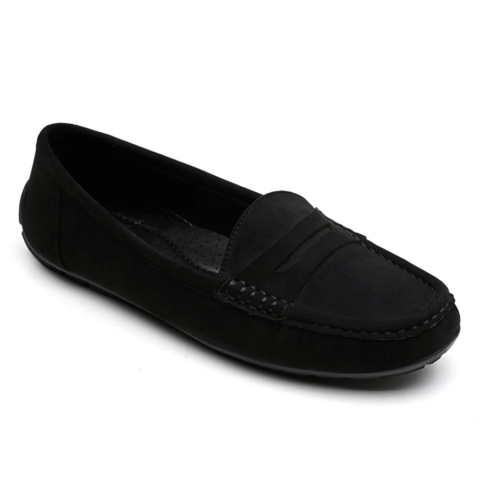 Mocassins suédine femme (T36-T41) - noir - 42
