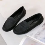 Mocassins femme effet suédine MOOW T36-T41 - noir - 42