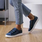 Tennis à scratchs femme imprimé reptile MOOW T36-T41 - marine - 41