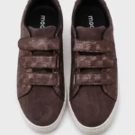 Tennis à scratchs femme imprimé reptile MOOW T36-T41 - marron - 41