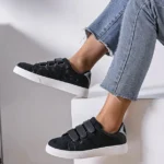 Tennis à scratchs femme imprimé reptile MOOW T36-T41 - noir - 44