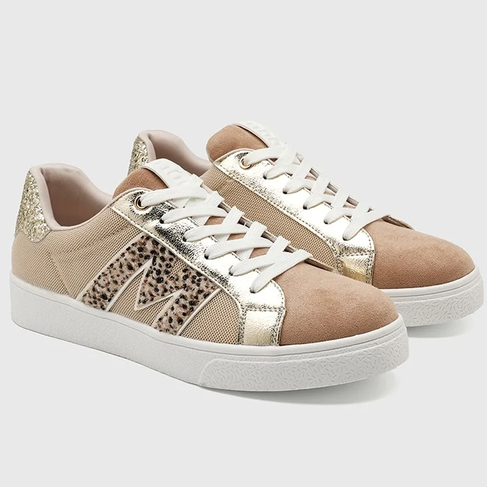 Tennis à lacets détails léopard (T36-T41) - camel - 41