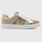 Tennis à lacets femme détails léopard MOOW T36-T41 - camel - 41