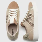 Tennis à lacets femme détails léopard MOOW T36-T41 - camel - 41