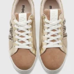 Tennis à lacets femme détails léopard MOOW T36-T41 - camel - 41
