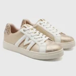 Tennis à lacets femme détails léopard MOOW T36-T41 - dore - 41