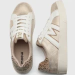 Tennis à lacets femme détails léopard MOOW T36-T41 - dore - 41