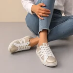 Tennis à lacets femme détails léopard MOOW T36-T41 - dore - 41