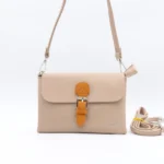 Pochette bandoulière femme Flora & Co effet cuir grainé - beige - sans-taille